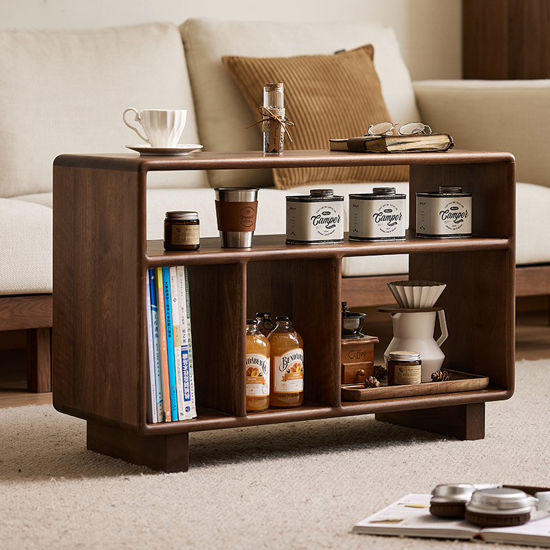 北美黑胡桃木角几YAMOO沙发边柜