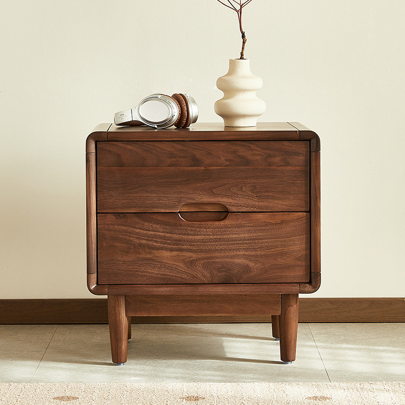 yamoo北美黑胡桃木全实木床头柜北欧床边小柜子卧室储物收纳柜,住宅家具,床头柜,淘宝优惠券,粉丝福利购,淘宝优惠卷