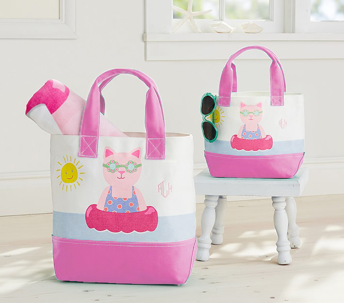 美人鱼姐妹沙滩包帆布包手提袋 大容量购物袋托特包 旅行海边游泳