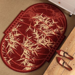 新中式入户门地垫新年红灯笼喜庆丝圈脚垫子玄关进门除尘蹭土地毯