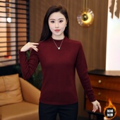 德绒打底衫 衣服上衣女 秋冬半高领保暖内搭显瘦修身 女长袖 T恤新款