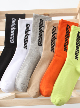 春秋袜子男中筒袜潮牌黑椰子女高帮ins潮流AJ搭配侃爷篮球长袜