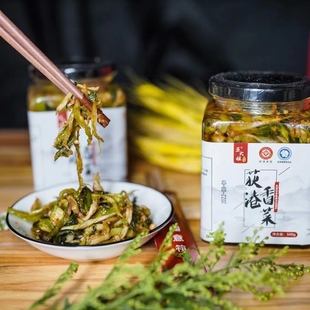 荻港巫大姐香菜700g瓶装安徽芜湖繁昌特产荻港香菜香辣菜泡菜咸菜