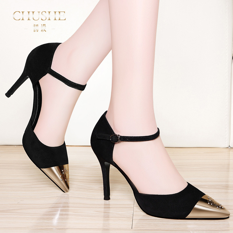 CHUSHE³õÉèÐÔ¸ÐʱÉÐÆøÖʺÚɫϸ¸úЬ ´º¼¾Ò»×Ö¿Ûº«°æ°Ù´î¼âÍ·µ¥Ð¬
