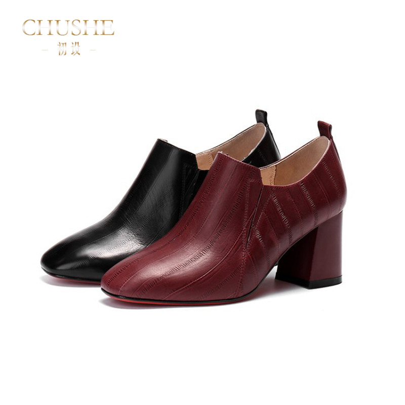 CHUSHE³õÉèÕæÆ¤Ð¿îʱÉоƺìÉ«µ¥Ð¬ ³±Á÷°Ù´î·½Í·´Ö¸ú¸ß¸úЬ2018
