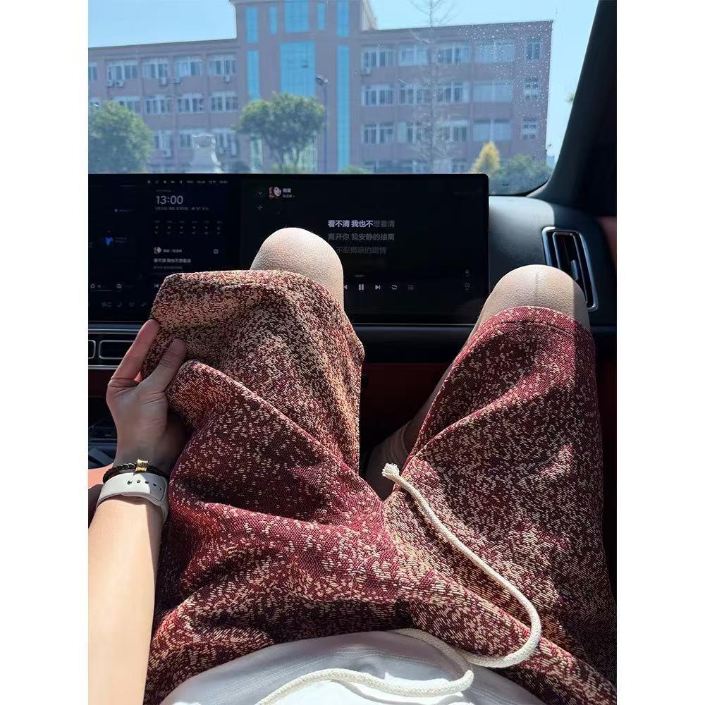 粉彩风满印红色短裤男款夏