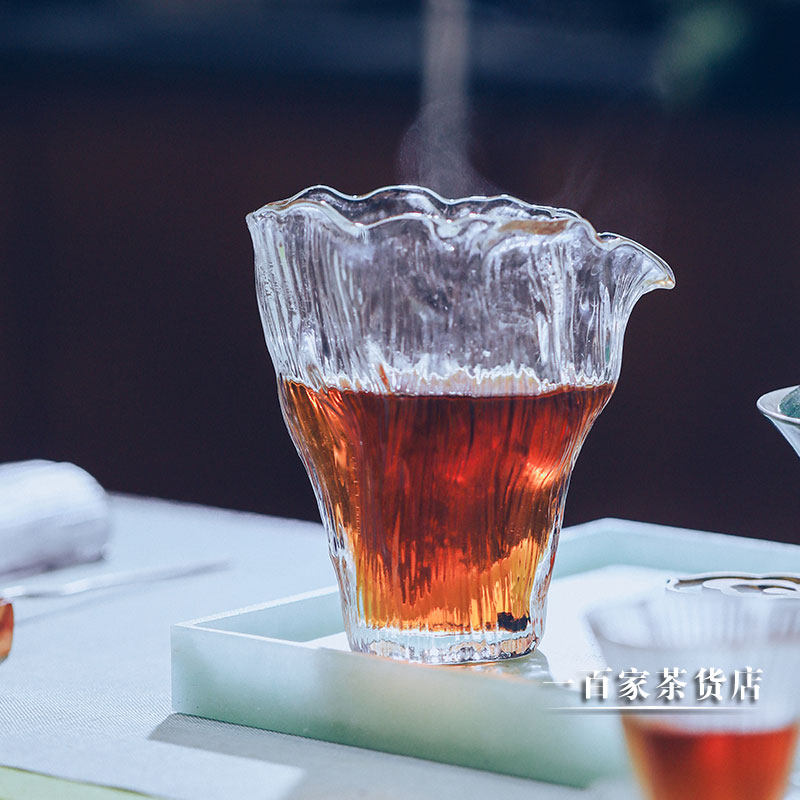 梁明毓原创古法琉璃茶具 荷叶公道杯匀杯茶杯 干泡茶席茶空间个性
