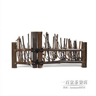 紫竹栅栏小篱笆围栏装饰屏风复古茶台装饰摆件竹制品园艺创意摆件