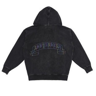 Askyurself V11 3M炫彩反光卷轴水洗做旧连帽卫衣帽衫男女情侣款