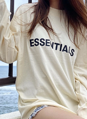 FEAR OF GOD ESSENTIALS复线字母潮宽松高街长袖长T男女款5色