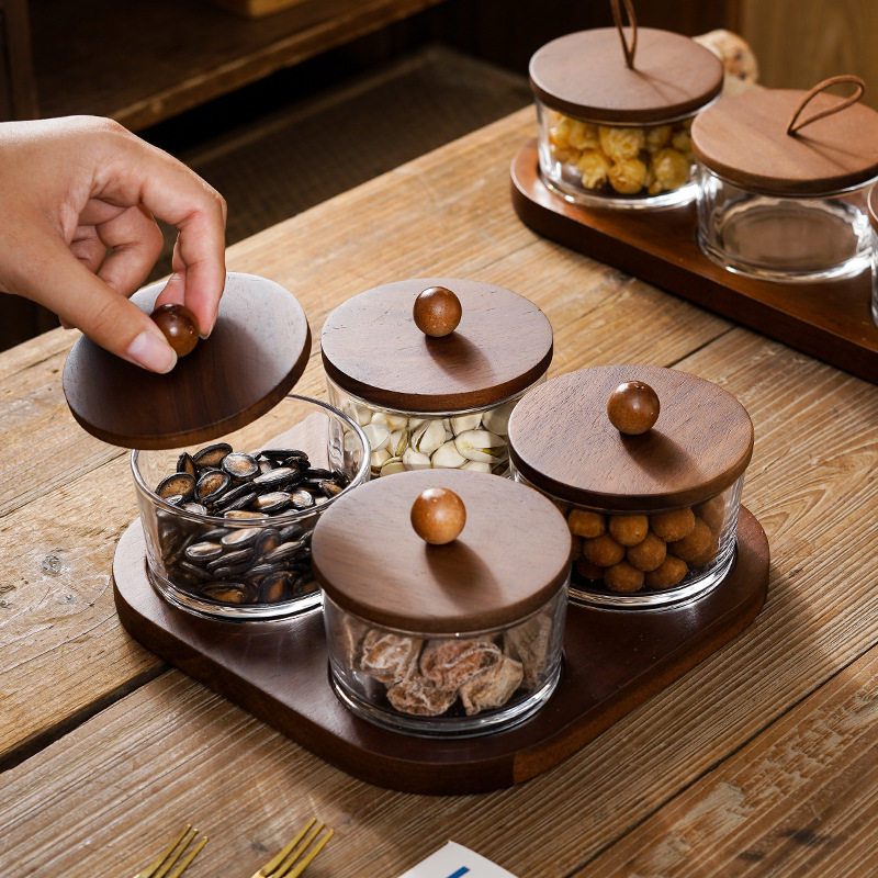 亚马逊热销家用分格干果盒黑胡桃简约新中式复古坚果盘收纳盒,餐饮具,果盆/果盘/果篮,淘宝优惠券,粉丝福利购,淘宝优惠卷