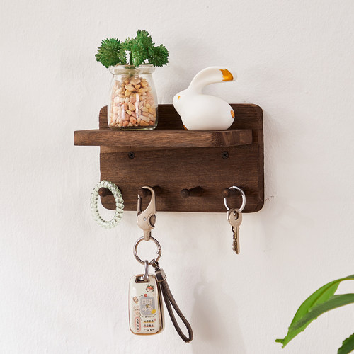 实木玄关挂钥匙架挂钩