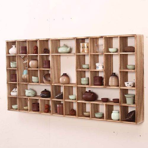 实木茶杯架茶具架收纳架壁挂茶棚