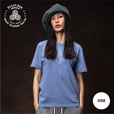 PrintAce Vintage 咔叽复古超级重磅碳素磨毛滚领短袖T恤 6137
