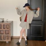 高级感甜美刺绣套装女2025春秋季新款显瘦夹克外套百褶短裙两件套，女装套装/套裙，2C268