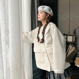 冬季新款双面羊绒大衣女韩系宽松外套A7101-P265-K378，女装毛呢外套，2C268