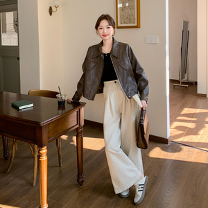 2025超火小个子机车皮衣外套女夹克A502P160K228图片