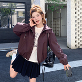 紫色超好看连帽外套女2026时尚棒球服夹克A565P140K198，女装短外套，2C268