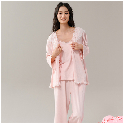 美可爱三件套带胸垫家居服套