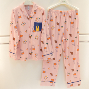 长裤 女士纯棉针织卡通甜美宽松长袖 女家居服 秋季 芬腾睡衣2026新品