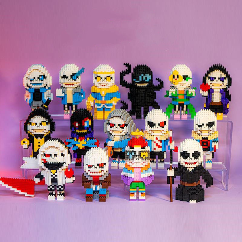传说之下sans积木兼容乐高玩具益智拼装潮玩立体模型手办摆件礼物