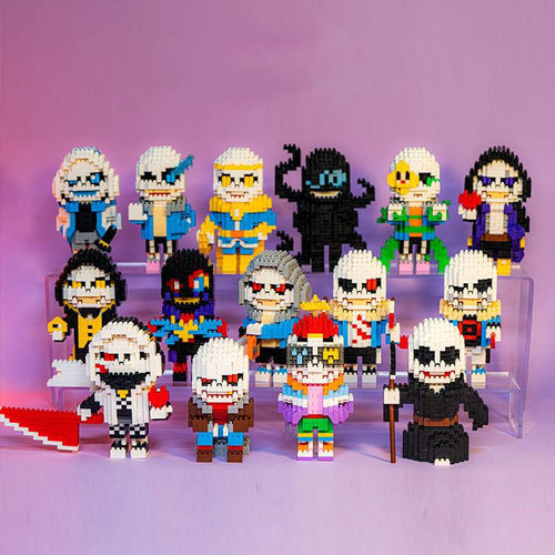 传说之下sans积木兼容乐高玩具益智拼装潮玩立体模型手办摆件礼物
