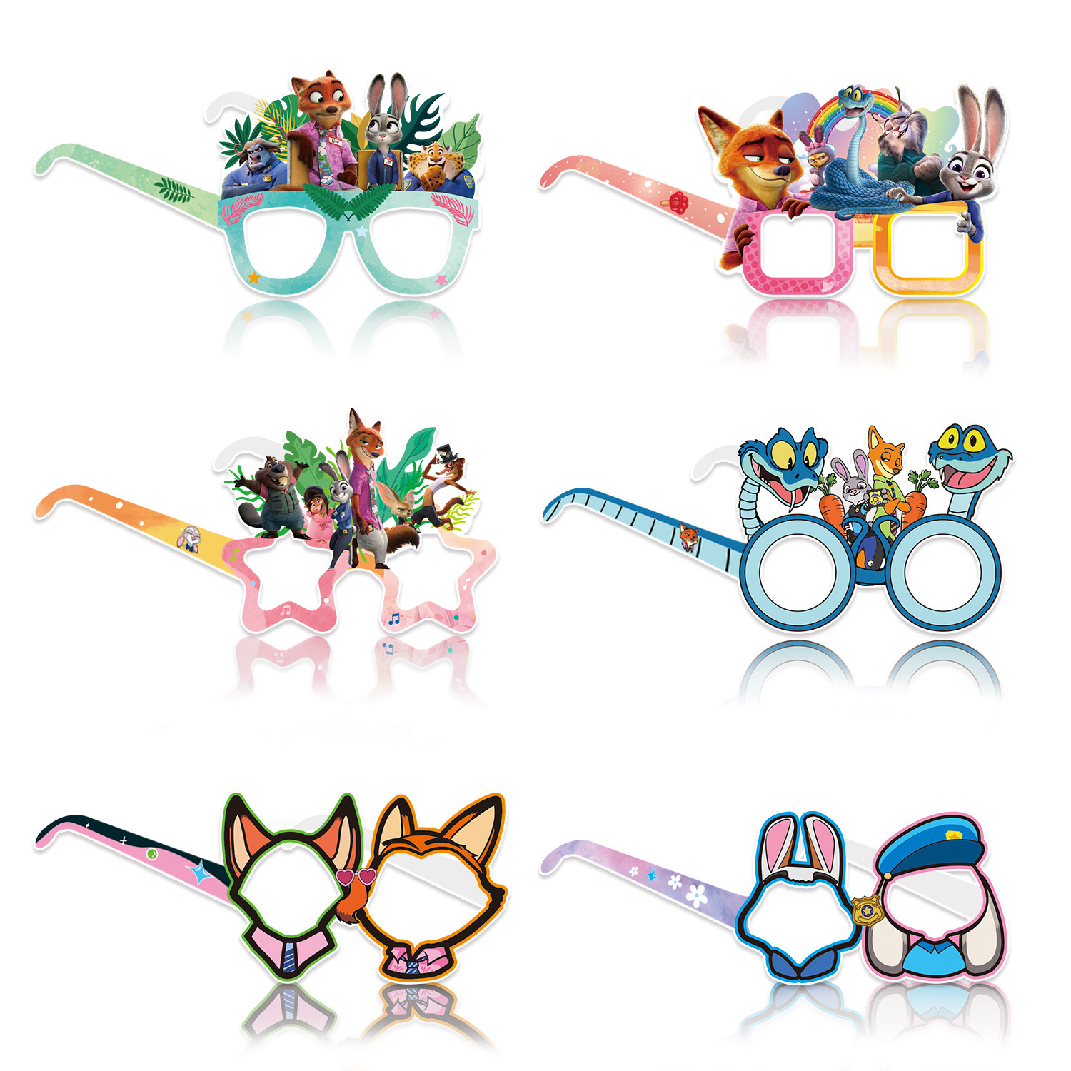 疯狂动物城2派对纸质眼镜装饰朱迪和尼克派对拍照眼镜氛围道具,模玩/动漫/周边/娃圈三坑/桌游,动漫挂件/文具,淘宝优惠券,粉丝福利购,淘宝优惠卷