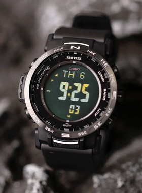 卡西欧Protrek系列反显数显登山表电波防水运动手表男PRW-35Y-1B