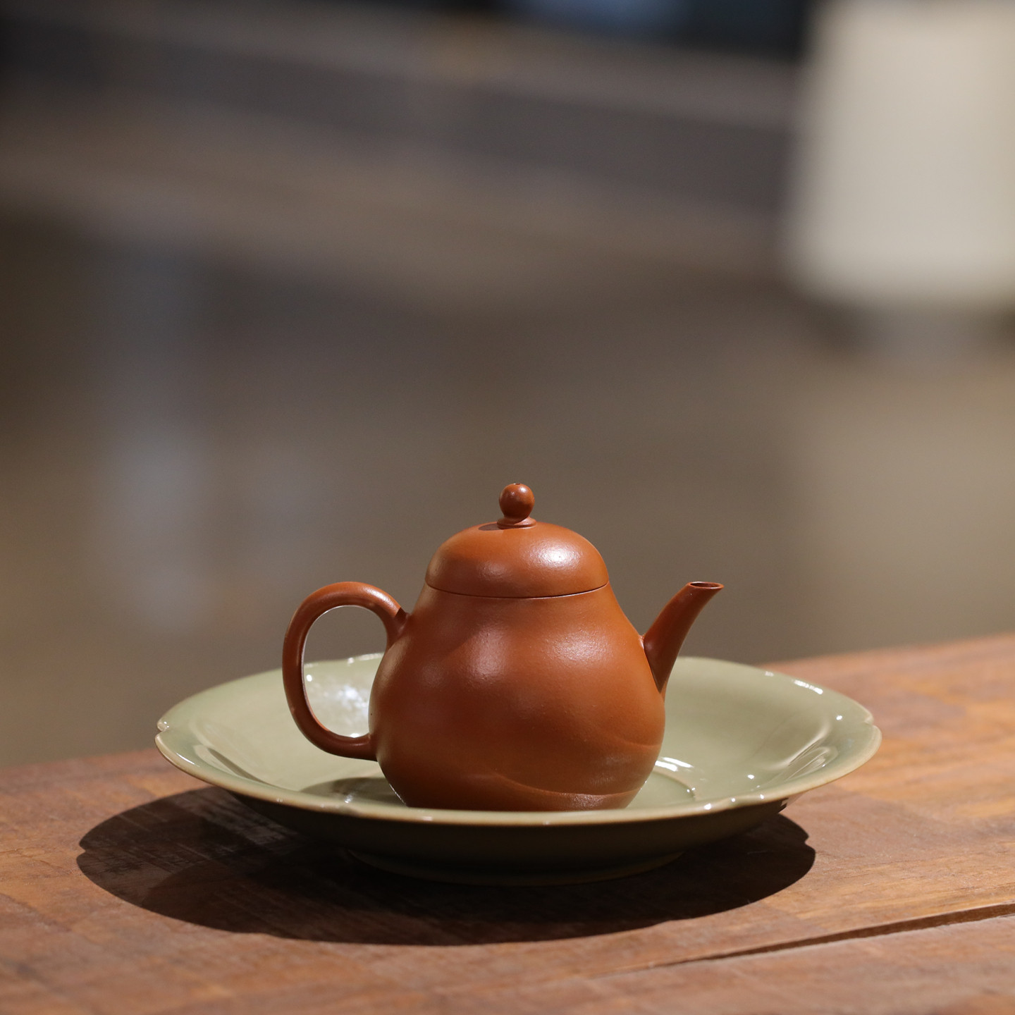 宜兴紫砂 指砂记 高梨形 原矿赵庄生砂朱泥 128cc小容量泡茶茶具