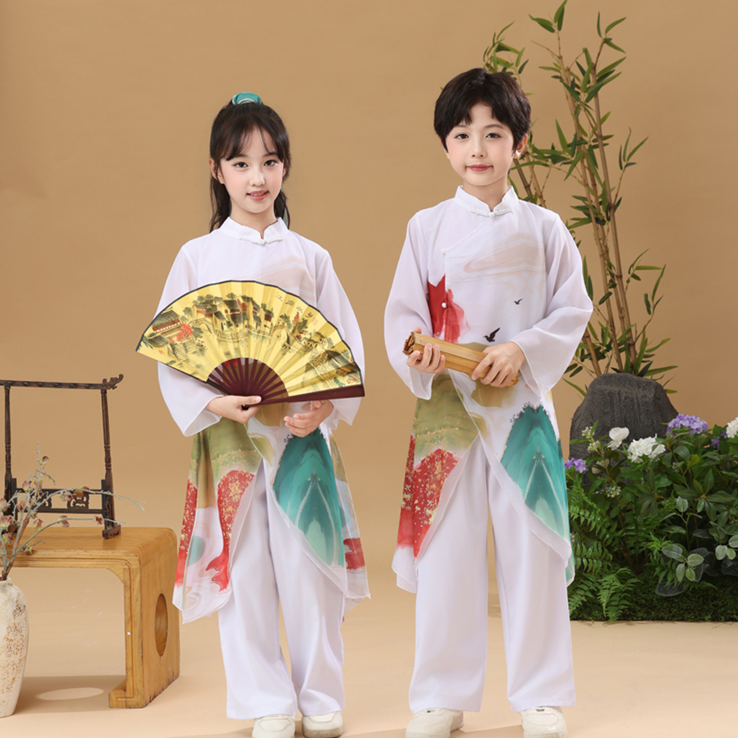 国庆儿童演出服弟子规汉服合唱学生运动会国学诗朗诵少年强表演服