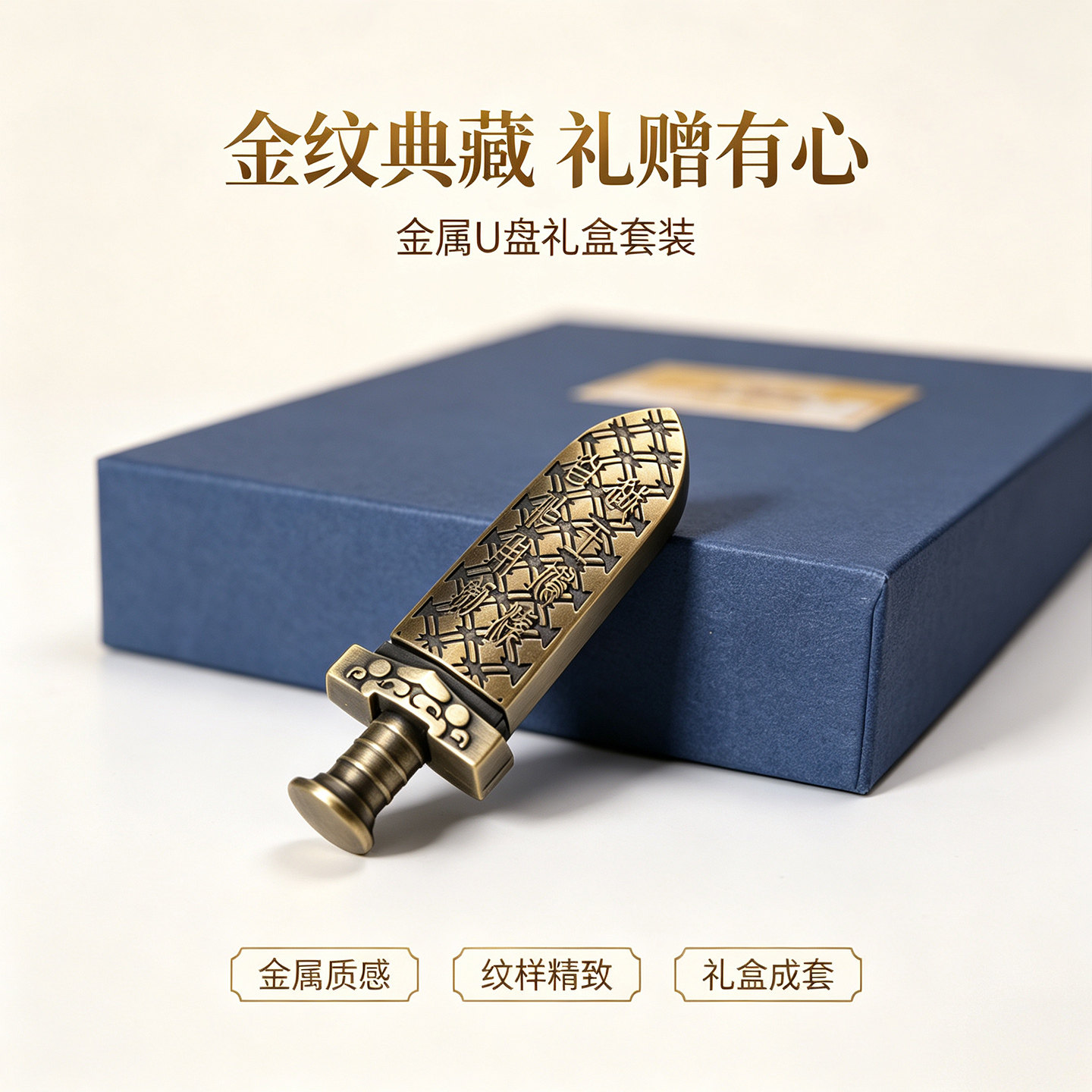 湖北武汉特色文创越王剑U盘马到成功签字笔礼盒商务伴手礼可刻字