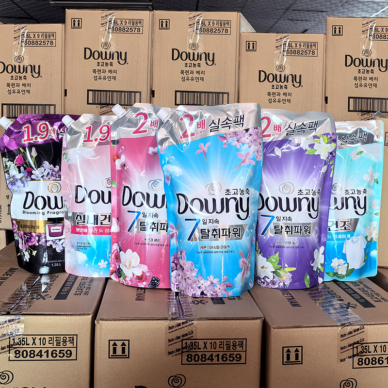 箱起另询韩国进口downy/当妮衣物柔顺剂除异味纤维养护留香补充装