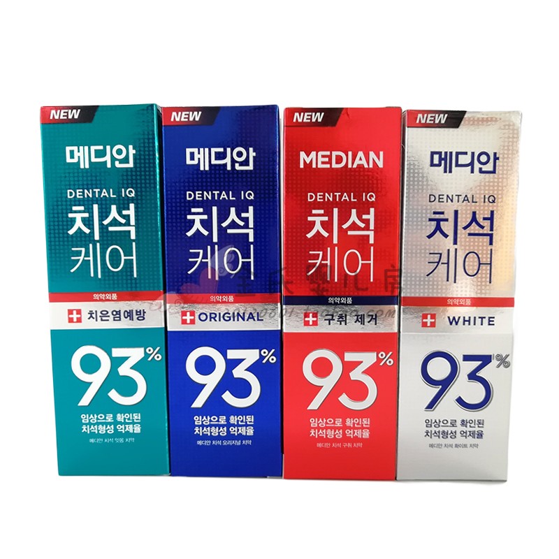 韩国原装进口MEDIAN爱茉莉麦迪安93牙膏 一箱36个箱起另询客服