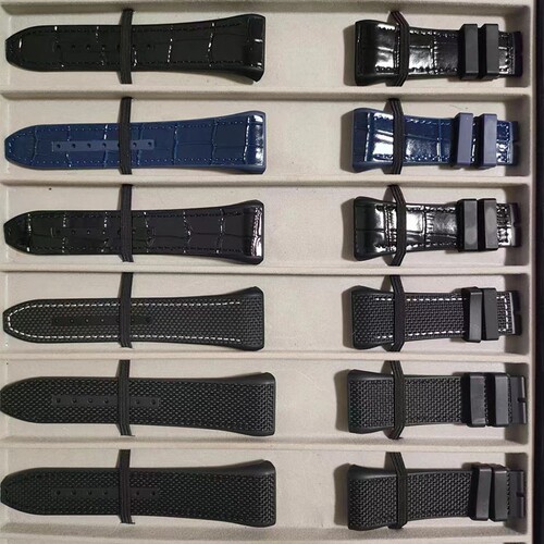 代用FM法兰K穆勒真皮手表带男法穆兰V45硅胶尼龙黑蓝色表链28mm