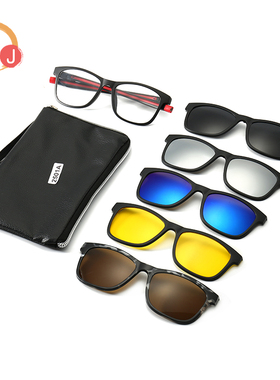 运动风偏光两用度数太阳镜