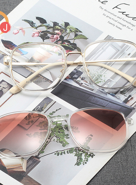 2024新款韩版偏光太阳眼镜女圆脸眼镜框近视墨镜男磁吸套镜配近视