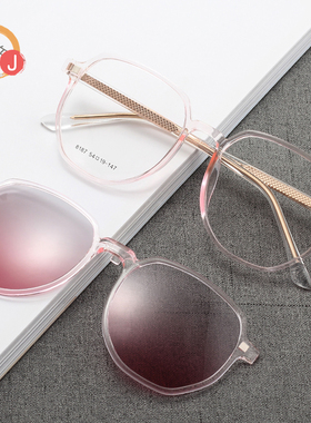 圆脸磁吸近视多边形tr90太阳眼镜