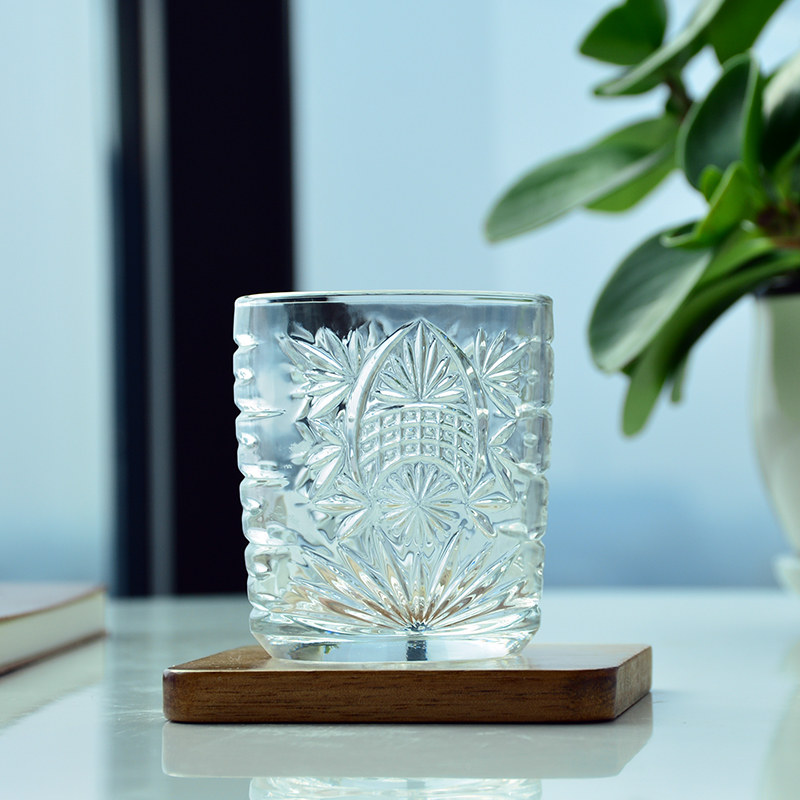 进口利比皇家利丹刻花玻璃杯复古风酒杯星辉图腾古典杯威士忌杯子