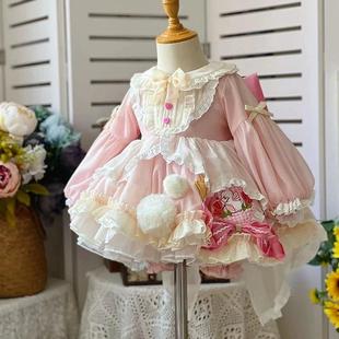 女童洛丽塔可爱公主裙长袖春秋款夏季连衣裙洋装儿童生日礼蓬蓬裙