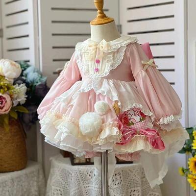 女童洛丽塔可爱公主裙长袖春秋款夏季连衣裙洋装儿童生日礼蓬蓬裙