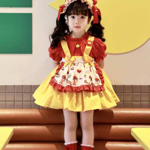 公主裙儿童可爱连衣裙女童蜡笔小新洛丽塔生日裙子lolita手作裙夏
