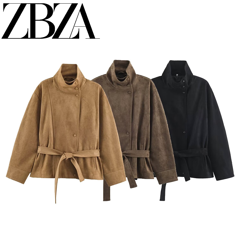 ZR Autumn New ZA Women's Fashion European and American Style Versatile Design with Belt Jacket 4344650 for Export Fashion
