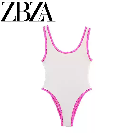 ZR Spring New Arrival ZA Women's European and American Style Fashion Versatile Color-Block Simple Swimsuit 0167061