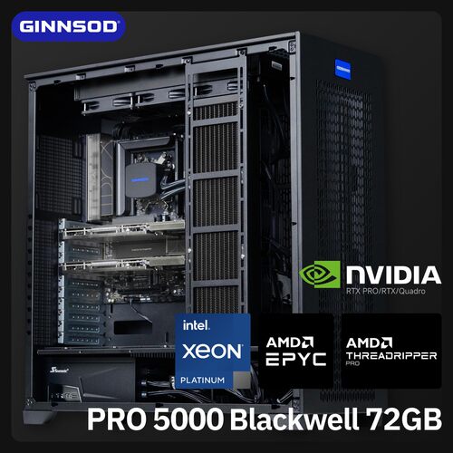 RTX Pro 5000 72GB显存AI渲染剪辑DIY电脑主机工作站高端服务器