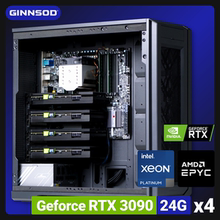 GINNSOD│四显卡3090-24G水冷版主机超静音工作站专业塔式服务器