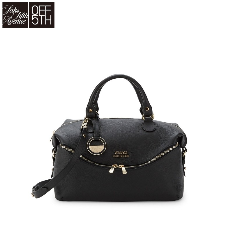 Versace Collection 女包皮革前拉鏈手提包【四折】