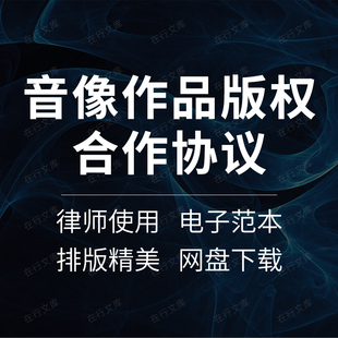 音像作品动画音乐电视剧版权许可使用合作合同协议书范本模板word