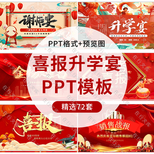 学校喜报贺报谢师宴升学宴公司表彰大会ppt模板素材活动策划方案