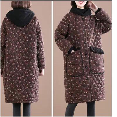 棉袄女中长款工作服加绒加厚保暖