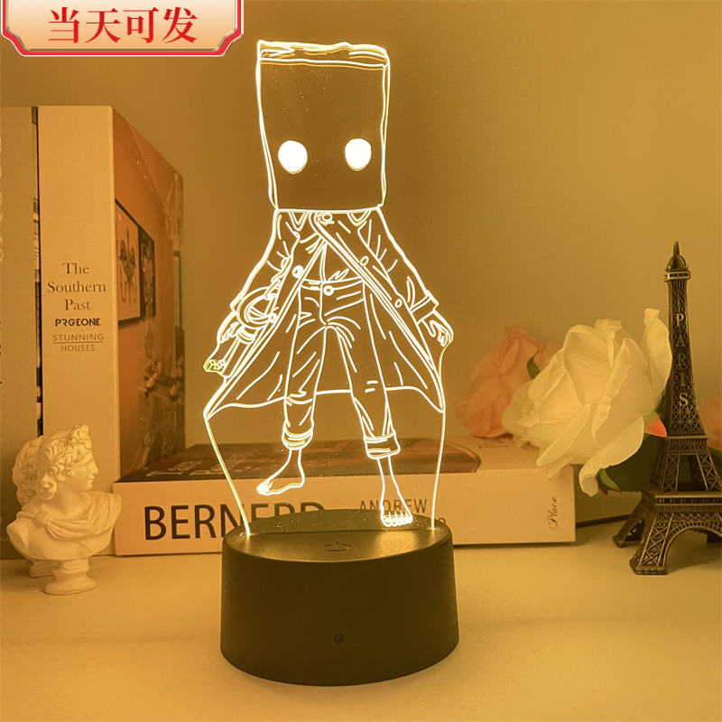 小小梦魇2周边3d小夜灯 小小噩梦2 摩诺游戏模型手办机箱摆件景品